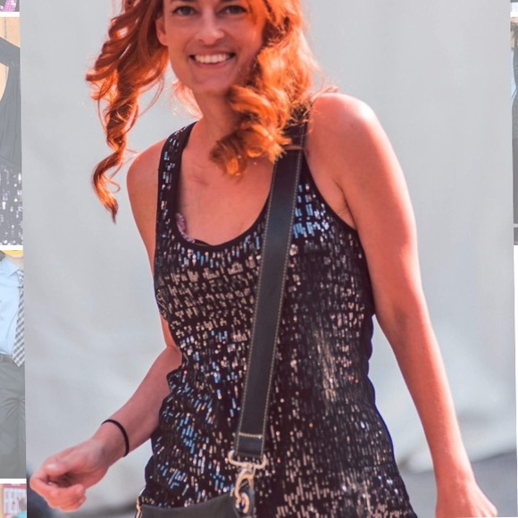 2B Bebe sequinned Racerback tank top - Picture 2 of 6